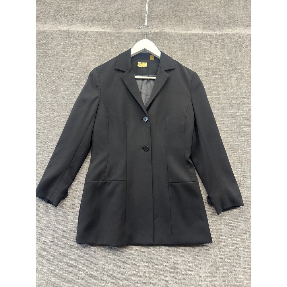 Caslon Blazer Jacket Womens 2 Petite Black Lined Notched Lapel Single Breasted